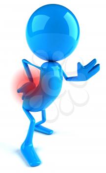 Royalty Free 3d Clipart Image of a Character With a Sore Back