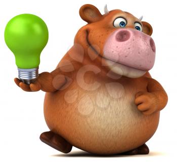 Fun cow - 3D Illustration