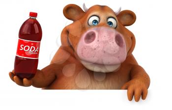 Fun cow - 3D Illustration