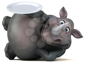 Fun rhinoceros - 3D Illustration