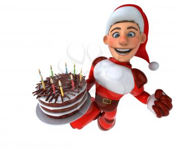 Fun Super Santa Claus - 3D Illustration