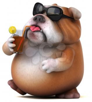 Fun bulldog - 3D Illustration