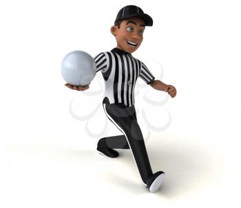 Fun 3D Illustration of an american Referee