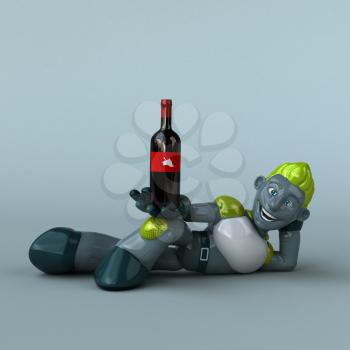 Green Robot - 3D Illustration