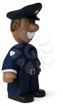 Fun policeman - 3D Illustration