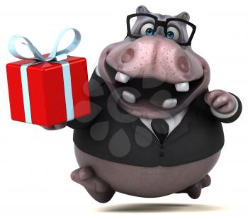 Fun hippo - 3D Illustration