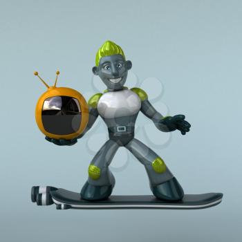 Green Robot - 3D Illustration