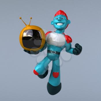 Red Robot - 3D Illustration