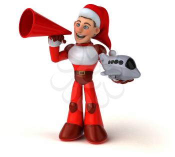 Fun Super Santa Claus - 3D Illustration