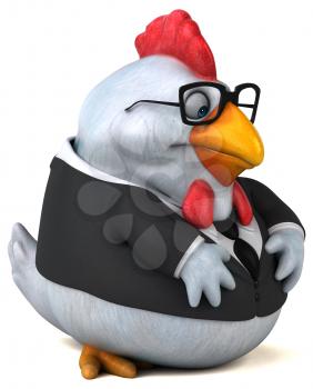 Fun chicken - 3D Illustration