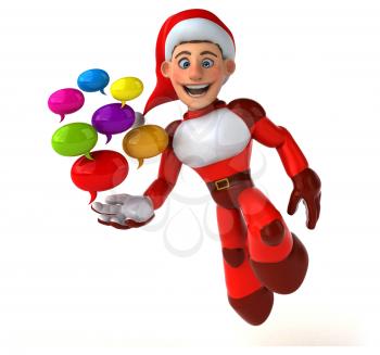 Fun Super Santa Claus - 3D Illustration