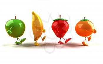 Royalty Free 3d Clipart Image of Assorted Fruit