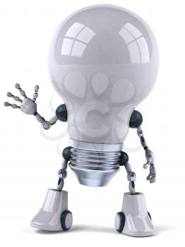 Royalty Free 3d Clipart Image of a Robot Lightbulb