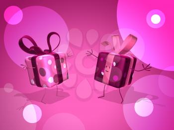 Royalty Free 3d Clipart Image of Pink Gifts