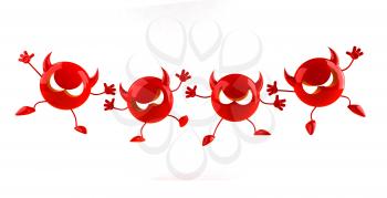 Royalty Free 3d Clipart Image of a Red Devil Emoticon