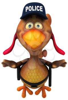 Royalty Free Clipart Image of a Chicken Cop