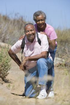 Royalty Free Photo of a Senior Couple on a Trail