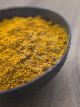 Royalty Free Photo of a Dish of Ground Dried Turmeric