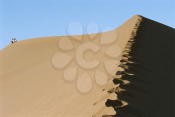 Royalty Free Photo of a Couple Sitting in the Desert