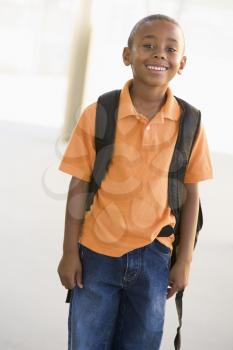 Royalty Free Photo of a Boy With a Backpack