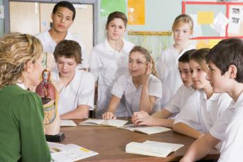 Royalty Free Photo of Students in a Biology Class