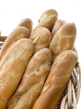 Royalty Free Photo of a Basket of French Sticks