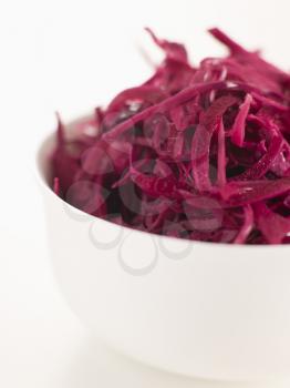 Royalty Free Photo of a Bowl of Pickled Red Cabbage