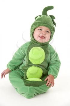 Royalty Free Photo of a Baby in a Peas in a Pod Costume