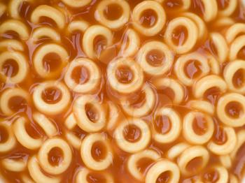 Royalty Free Photo of Spaghetti Hoops in Tomato Sauce