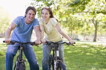 Royalty Free Photo of a Couple on Bikes