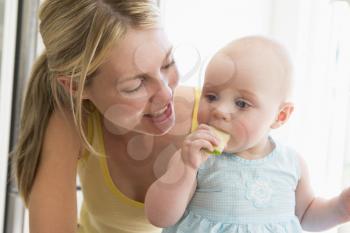 Royalty Free Photo of a Baby Eating an Apple
