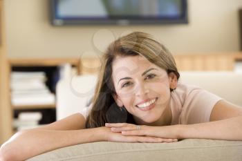 Royalty Free Photo of a Woman in a Living Room