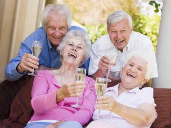 Royalty Free Photo of Couples With Champagne