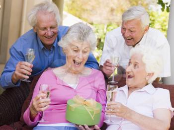 Royalty Free Photo of Couples Celebrating a Birthday