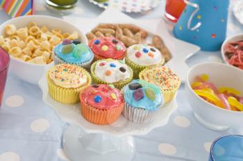 Royalty Free Photo of Birthday Cupcakes