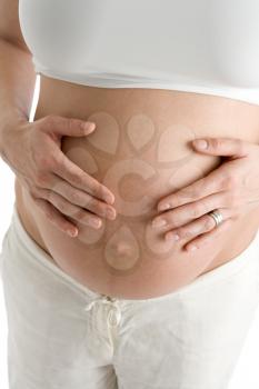 Royalty Free Photo of a Pregnant Woman's Belly