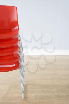 Royalty Free Photo of a Stack of Chairs