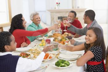 Royalty Free Photo of a Family at a Holiday Dinner