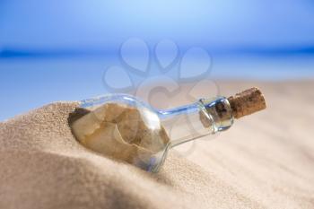 Royalty Free Photo of a Message in a Bottle