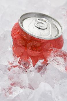 Royalty Free Photo of a Soft Drink Can on Ice