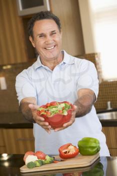 Royalty Free Photo of a Man With a Salad