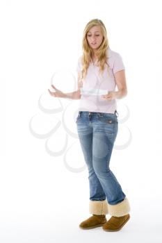 Royalty Free Photo of a Girl With a Paper