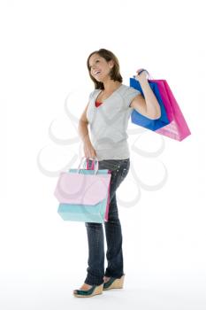 Royalty Free Photo of a Teenage Girl With Shopping Bags