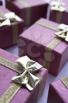 Royalty Free Photo of Silver and Purple Presents