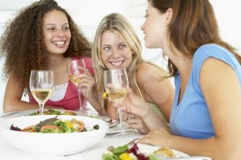 Royalty Free Photo of Three Girls Having Lunch