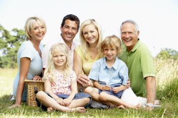 Royalty Free Photo of a Family Having a Picnic