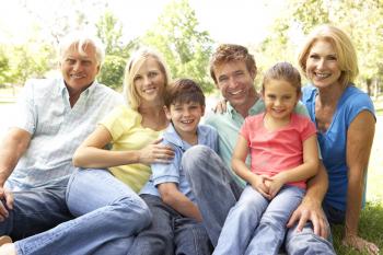 Royalty Free Photo of Three Generations Outside