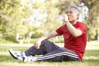 Senior Man Relaxing After Exercise