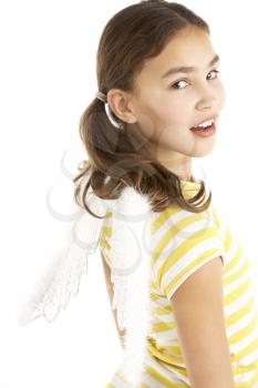 Young Girl Wearing Angel Wings