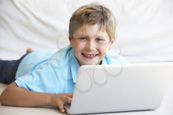 Young boy on his laptop computer